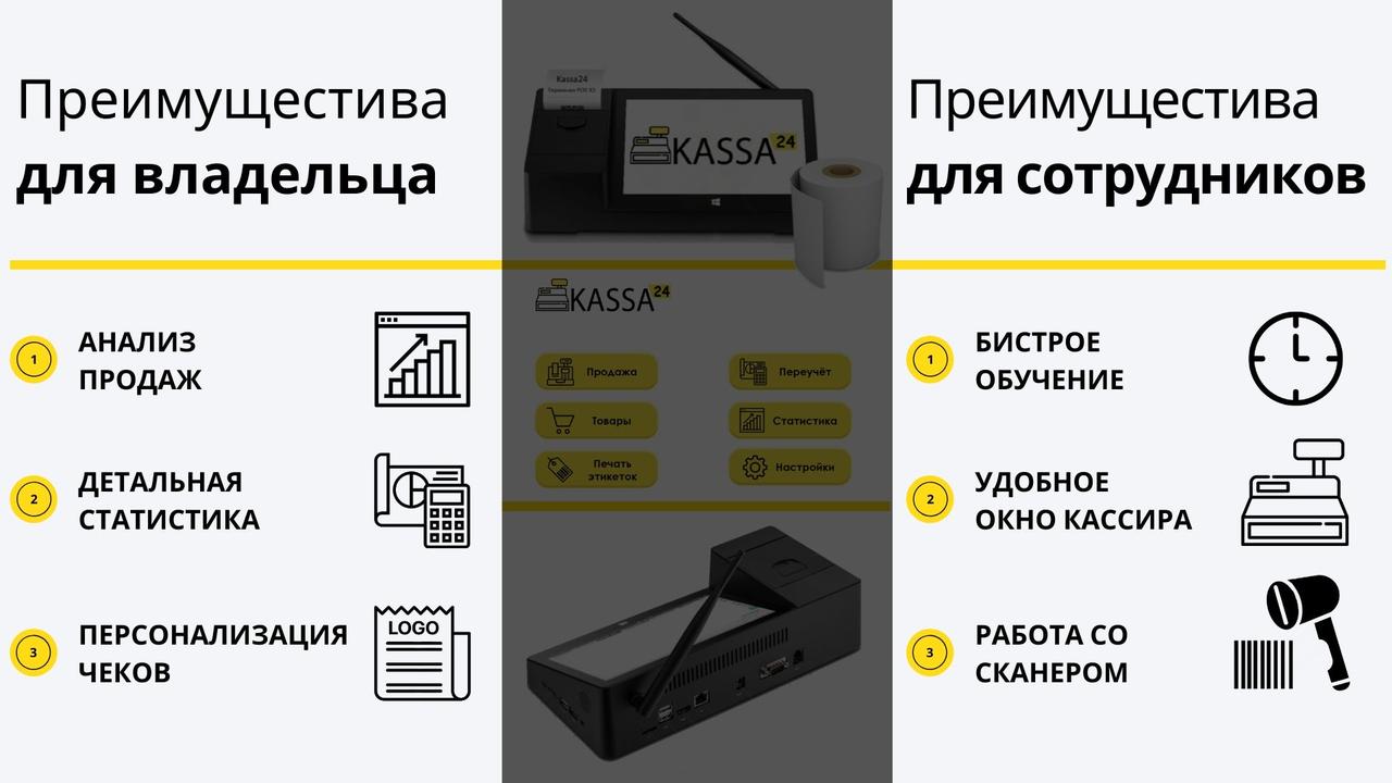 Комплекс для автоматизации торговли программа Kassa24 + POS терминал + сканер для магазинов, бутиков и т.п. - фото 8 - id-p1120940809