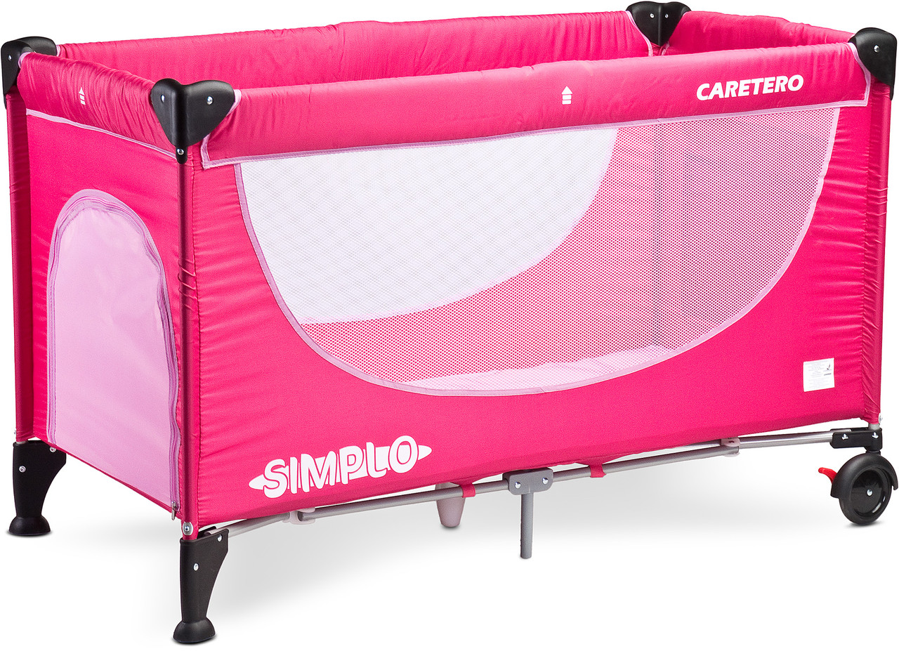 Дитяче ліжко манеж Caretero Simplo Magenta