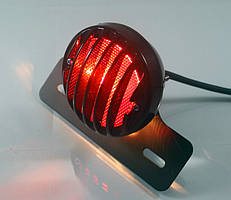 Універсальний задній стоп-сигнал із решіткою (D=10 см) 2в1 чорний