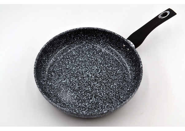 Сковорода з кришкою 24 см Benson BN-518 глибока гранітне покриття, фото 2