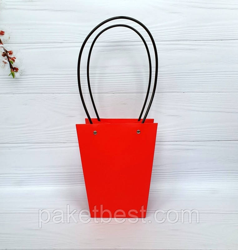 Пакет для квітів (L)20см Червоний, фото 1