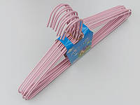 Плечики металлические в полиэтиленовом покрытии нежно-розового цвета, 39,5 см, 10 штук в упаковке