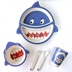 Набір дитячої бамбуковій посуду Eco Bamboo 5 предметів MH-2774 Акула (N008795)