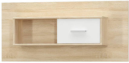 Тумба навісна (полку) 1Д Типс Дуб самоа + Білий Меблі Сервіс (120х23х55 см)