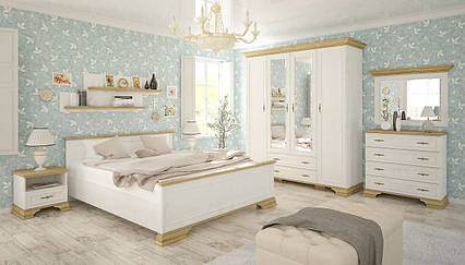 Спальня комплект-1 Ірис 160х200 Андерсон пайн + Дуб золотий Меблі Сервіс
