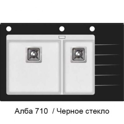 Мийка з чорним склом AquaSanita Delicia Plus GQD150 AW (860 мм х 540 мм) (в різних кольорах)