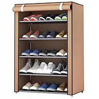 Стелаж для зберігання взуття Combination Shoe Frame - 5 полиць, коричневий (Живі фото)