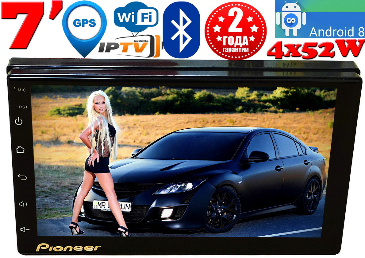 Автомагнітола Pioneer PI9025 2DIN, 7",GPS, Android10, IpTV, WIFI, FM, BT 2/16GB!