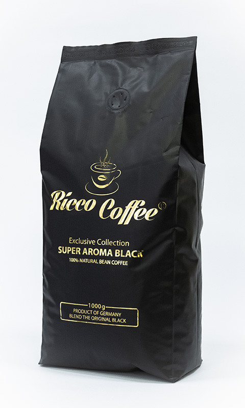 Кава в зернах Ricco Coffee Super Aroma Black 1 кг, фото 1