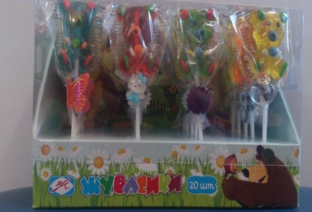 Жувальний мармелад на паличці Ведмідь 20 шт, фото 1