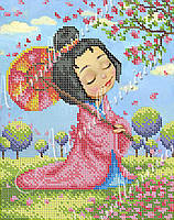 Картина с бисером W-482 "Цветущая сакура"
