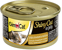413372 GimCat ShinyCat Консерви тунець, креветки і мальт, 70 гр