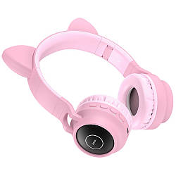 Безпровідна Bluetooth-гарнітура Hoco W27 Cat ear, Pink