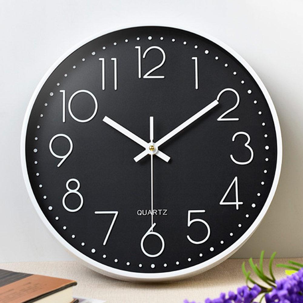 Кварцовий безшумний настінний годинник для дому красивий Losso Premium CW-30 - Чорний, фото 1