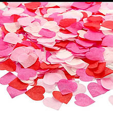 Конфетті сердечка червоні рожеві білі асорті маленькі 15 гр 2,5 см
