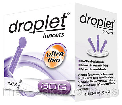 Ланцет медичний Droplet 30G, №100