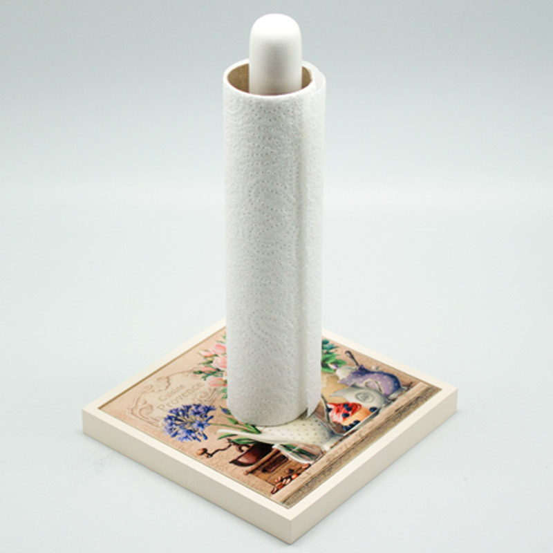 Підставка для паперових рушників 'Прованс. Троянди' (кераміка-дерево) (h-26х14,5х14,5 см) (263-0410Be)