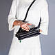 Коричнева жіноча сумка на плечовому ремені з натуральної шкіри та замші., фото 2