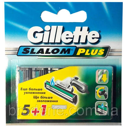 Змінні касети для гоління Gillette Slalom Plus 5 шт + 1, фото 2
