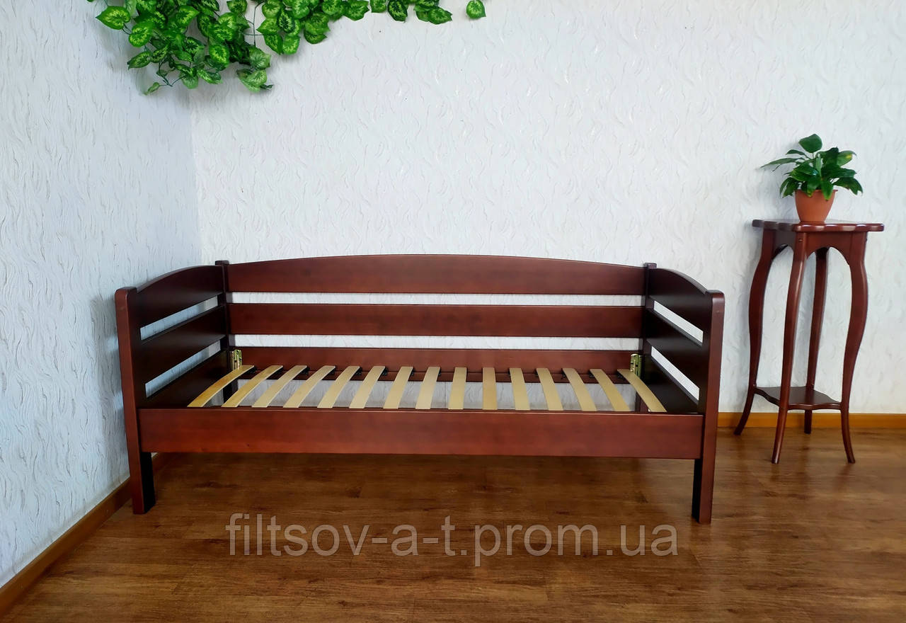 Детская подростковая кровать тахта с бортиком из массива дерева "Таисия" от производителя 90х190, цвет на выбор - фото 6 - id-p1121222928