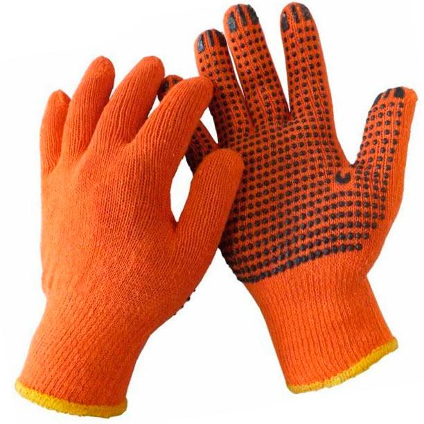 Перчатки Рабочие с Пвх Точкой, ХБ, Оранжевые, Werk WE2105Н (79785 ...