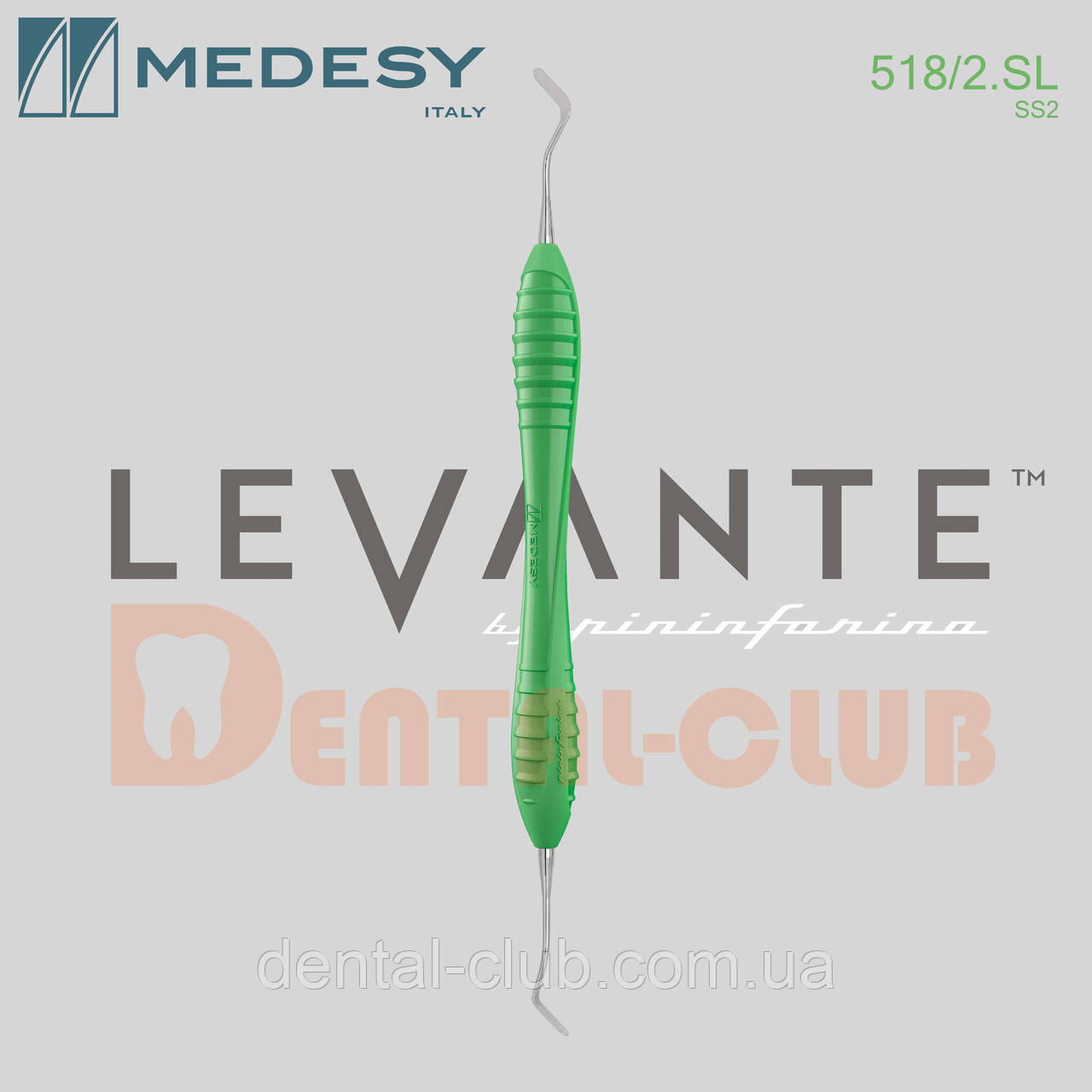 518/2.SL SS2 Гладилка (2,5 мм/2,5 мм) серія оригінальних ручок Леванте Пініфаріна MEDESY LEVANTE by, фото 1