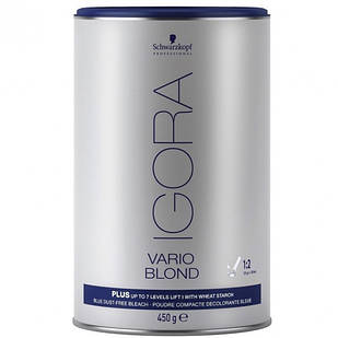 Безпиловий освітлюючий порошок IGORA Vario Blond Plus до 7 рівнів (блакитний) 450гр.