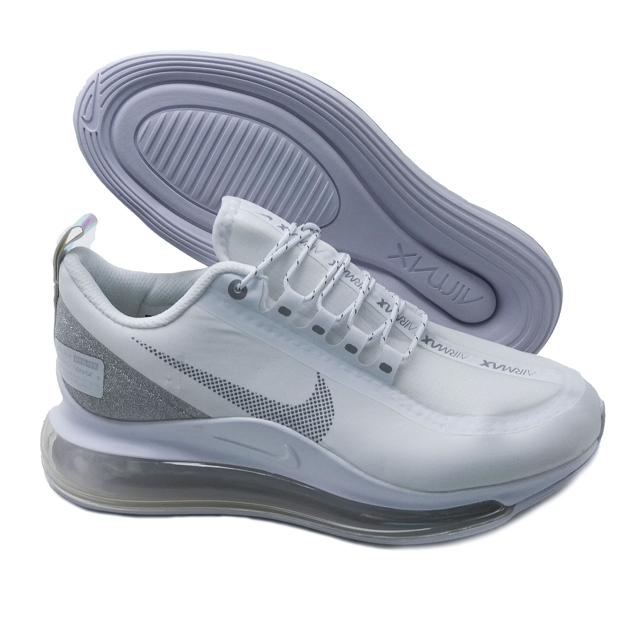 Кросівки чоловічі текстильний верх білі гламурні схожі на Nike Air Max Run