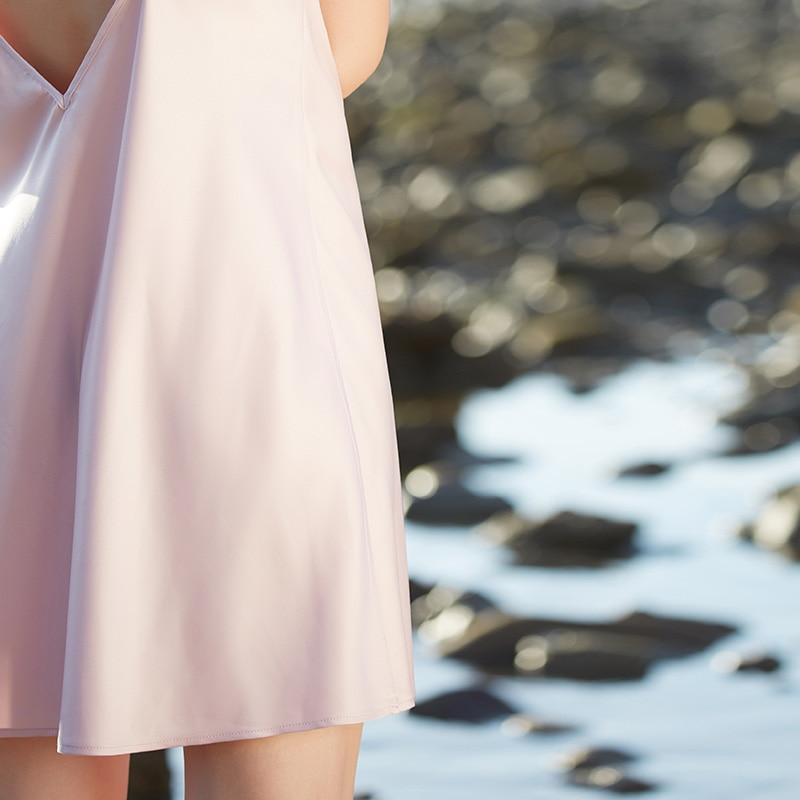 Сорочка ночная женская кружевная. Комбинация с кружевом. Ночная рубашка, размер S (розовая) - фото 6 - id-p1121300442