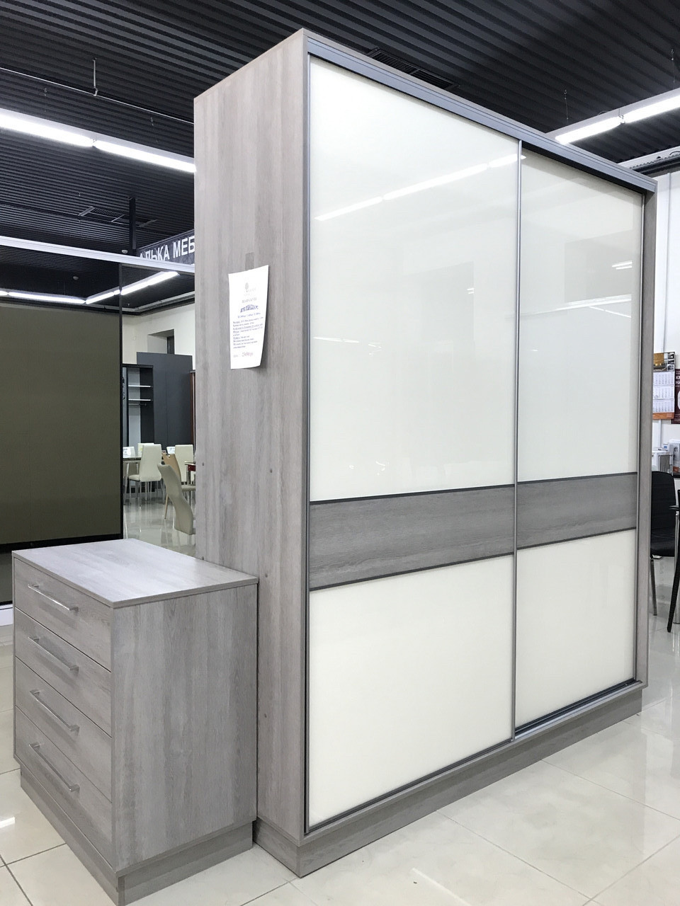 Шафа-купе на замовлення PREMIUM Zola графіт зі склом V134