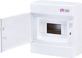 Зовнішній щит IP40 ETI ECT-8PO 8 модулів 1101005 (розподільчий, навісний, модульний, з білими дверцятами)