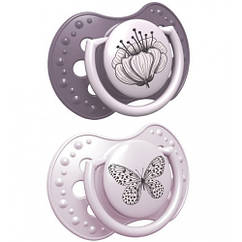 Пустушка динамічна силіконова 0-3 міс Lovi Botanic Girl 2 шт, 22/869 (Лові)