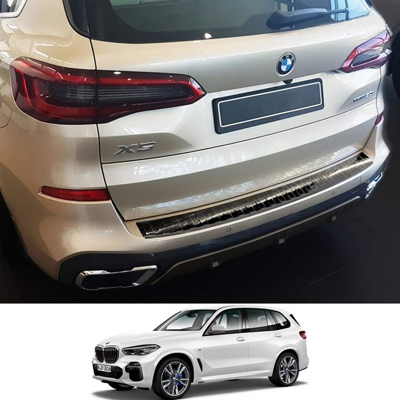 Захисна накладка на задній бампер для BMW X5M G05 2018+ /чорна нерж.сталь/, фото 1