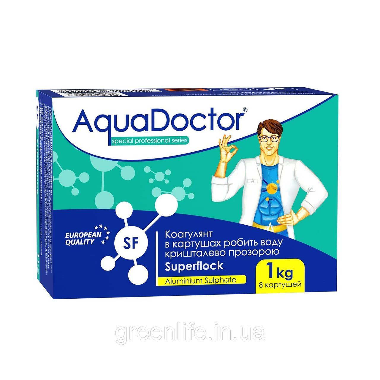 Коагулюючу засіб у картушах AquaDoctor Superflock, Аквадоктор.