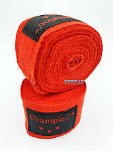 Бинти боксерські, пара по 3 метри, бавовна, червоні