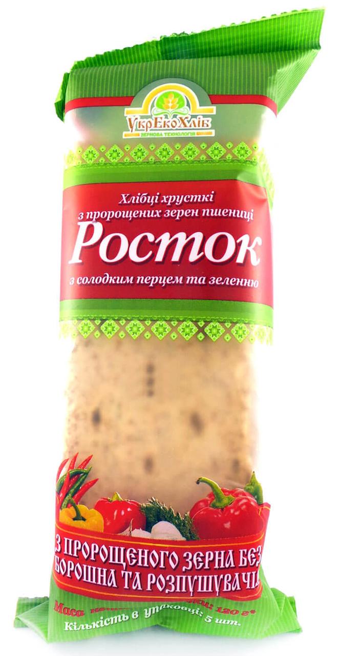 Хлібці з солодким перцем і зеленню, 120г, Росток
