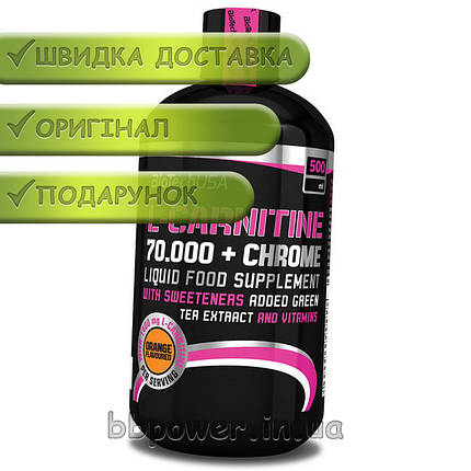 L-карнітин BioTech L-Carnitine 70 000 Chrome 500 мл, фото 2