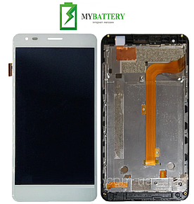 Дисплей (LCD) WileyFox Spark X із сенсором білий + рамка
