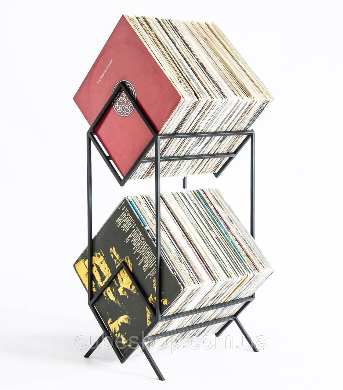 Металлический Стеллаж для Хранения Пластинок "Ромбы 200" (2 Уровня ...