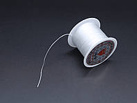Резиновая нить для рукоделия силиконовая плоская 50м белого цвета Декор для рукоделия