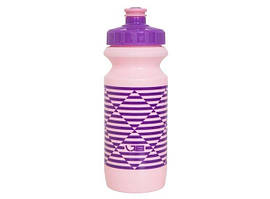 Фляга 0,6 Green Cycle STRIPES з великим соском, pink nipple/ purple cap/ pink bottle