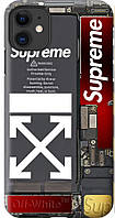 Чехол силиконовый бампер FTS для Apple iPhone 11 с рисунком Supreme