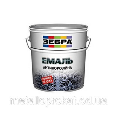 Фарба-емаль антикороз вишня Зебра 3 в 1 (0,75 л)