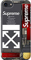 Чехол силиконовый бампер FTS для Apple iPhone 7/8 с рисунком Supreme