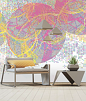 Дизайнерское структурное панно Color Dots в стиле авангард Dimense print 525 см х 410 см