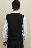 Дитячий чорний в'язаний жилет, фото 2