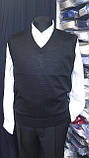 Дитячий чорний в'язаний жилет, фото 3