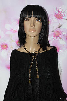 Шикарна підвіска шнурок в ланцюжку з китицями - мітелками золотиста