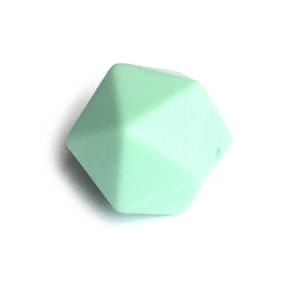 Середній ікосаедр (м'ята) 17 мм, силіконова намистина, фото 1