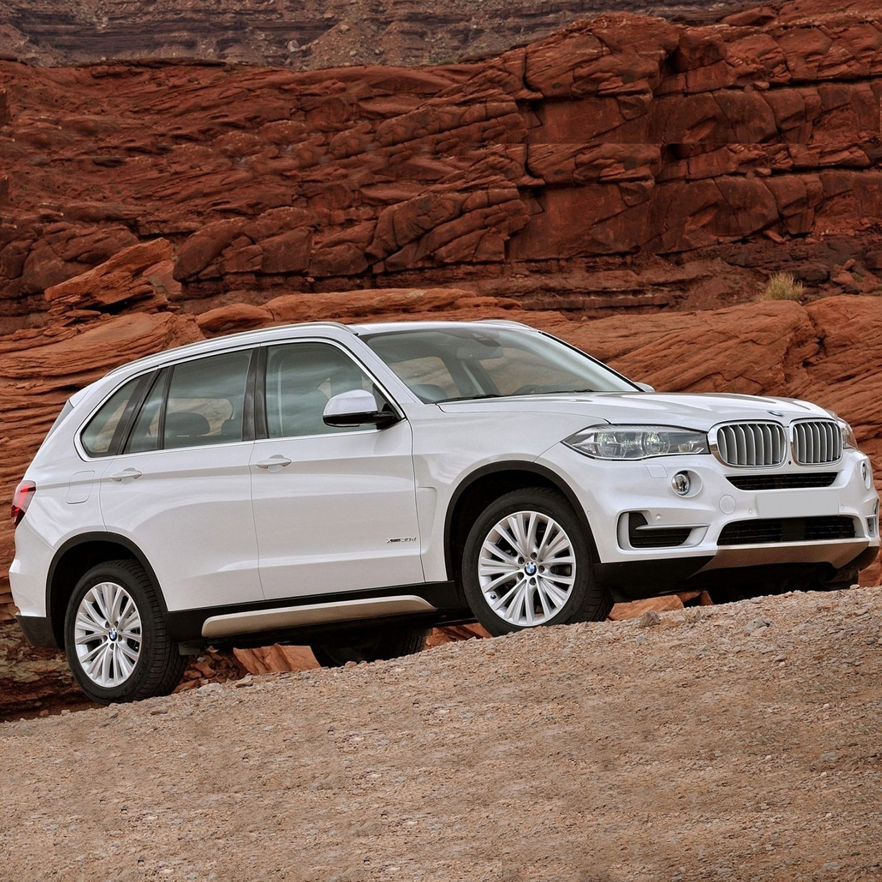 Накладки на передній і задній бампери для BMW X5 F15 2013 - 2018 /срібл.АБС-пластик/
